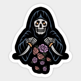 Knife and skull Sticker